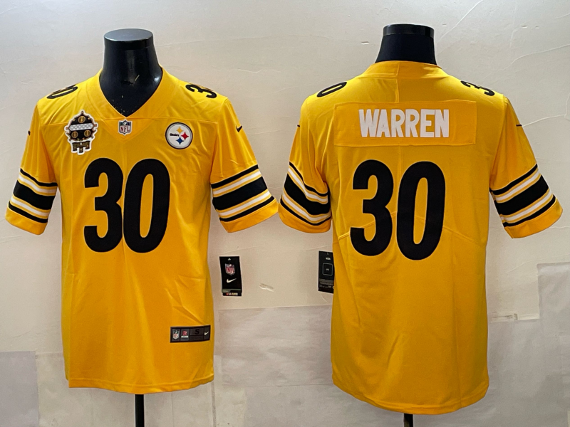 Men Pittsburgh Steelers #30 Warren yellow Nike NFL Jersey 005->chicago cubs->MLB Jersey
